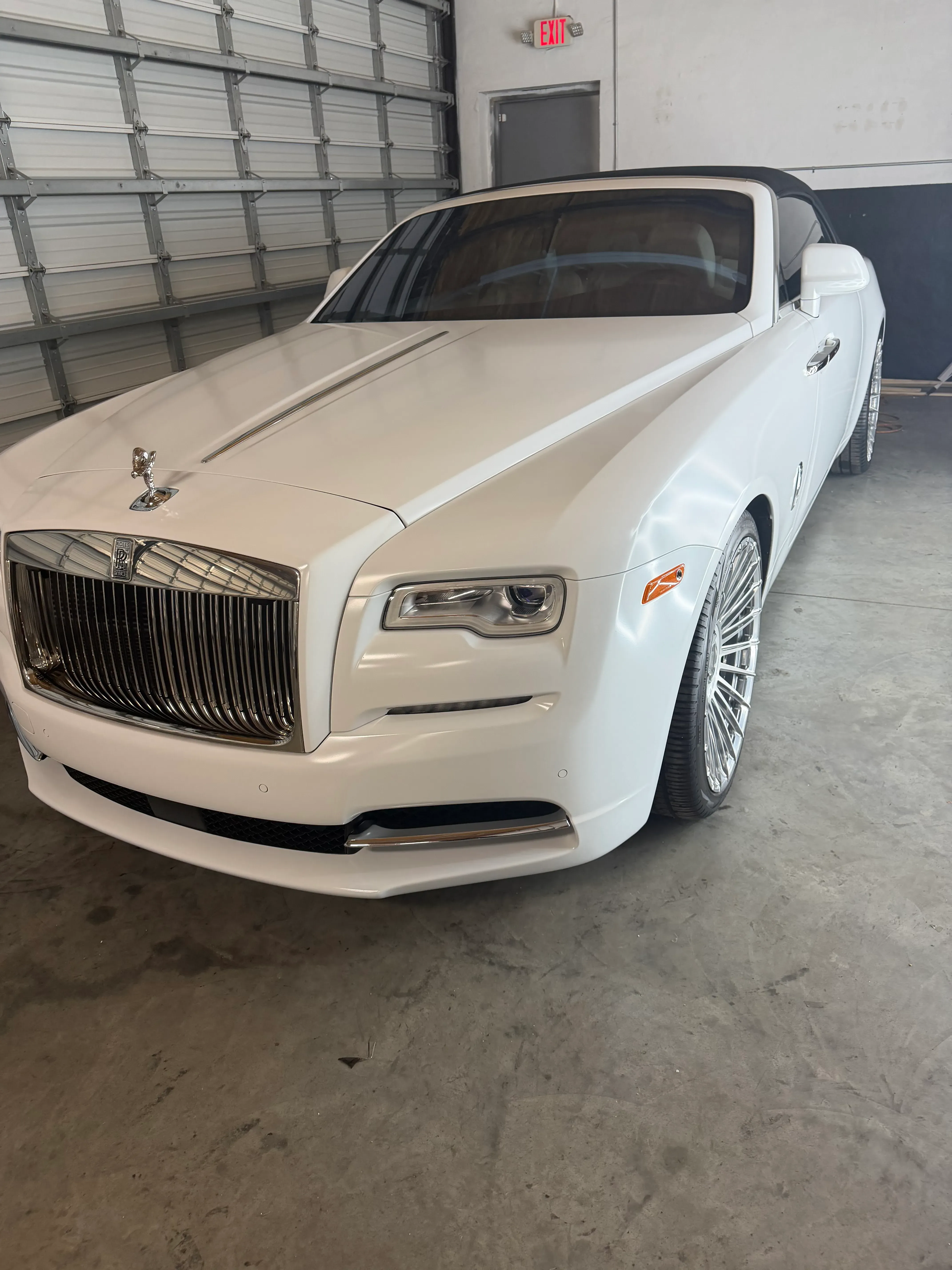 White Rolls-Royce with paint protection film and ceramic coating