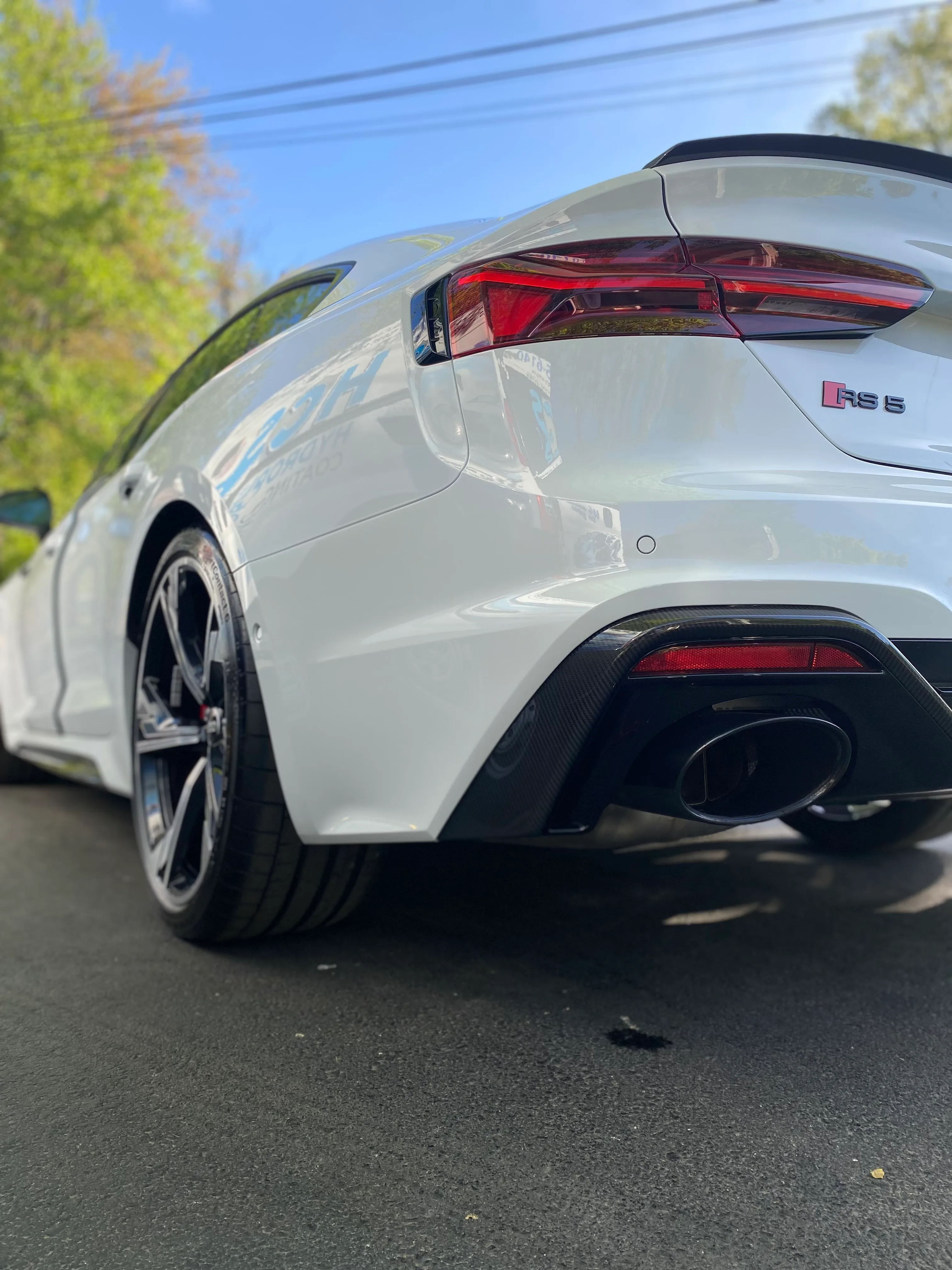 Audi RS5 with polished reflective paint